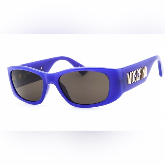 Moschino Blue and Black Sunglasses Sporty Wrap-Around Design - Picture 1 of 4